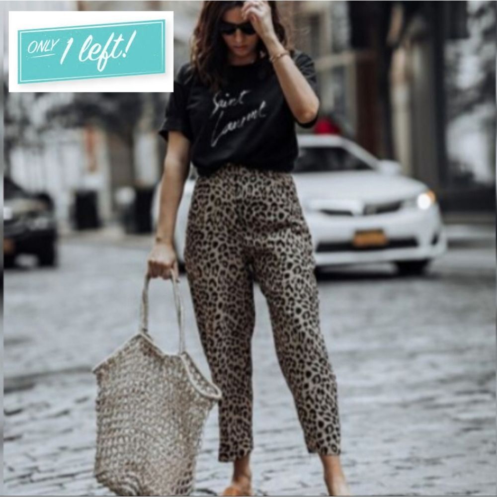 Plus Size! Pull On Stretch Animal Print Ankle Pants by Rafaella